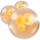 Abstract 3D golden spheres representing chemical formulation